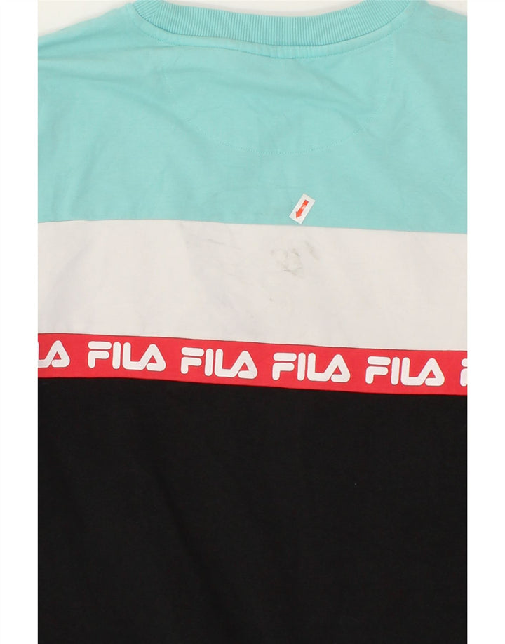 FILA Womens Graphic Sweatshirt Jumper UK 14 Medium Multicoloured Vintage Fila and Second-Hand Fila from Messina Hembry 