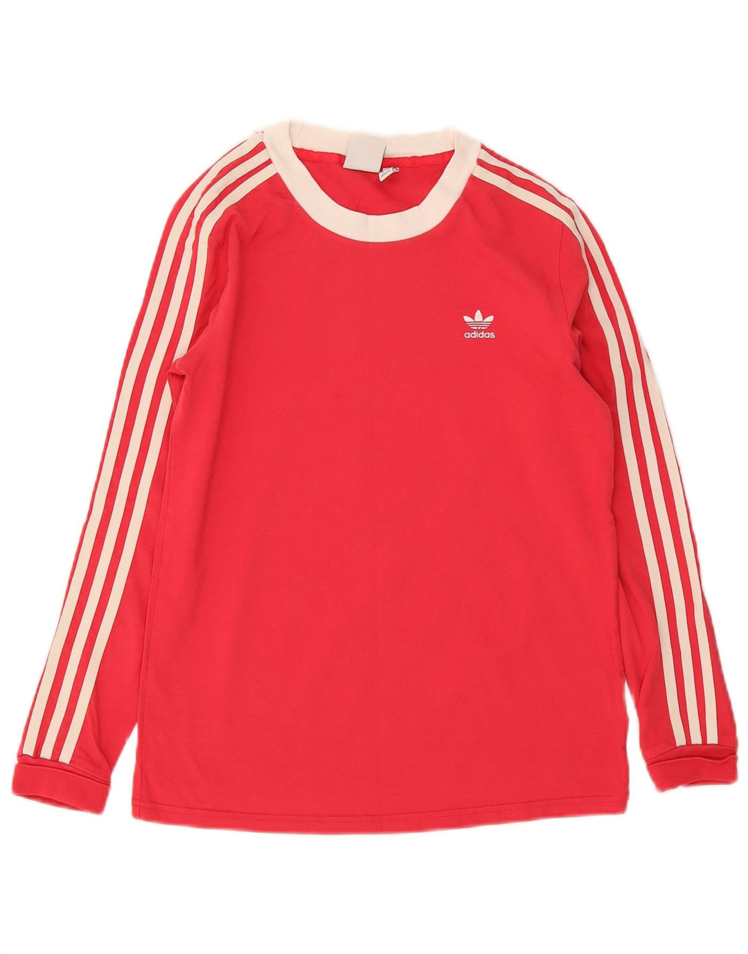 Γυναικείο τοπ Adidas μακρυμάνικο UK 10 Small Red Colourblock