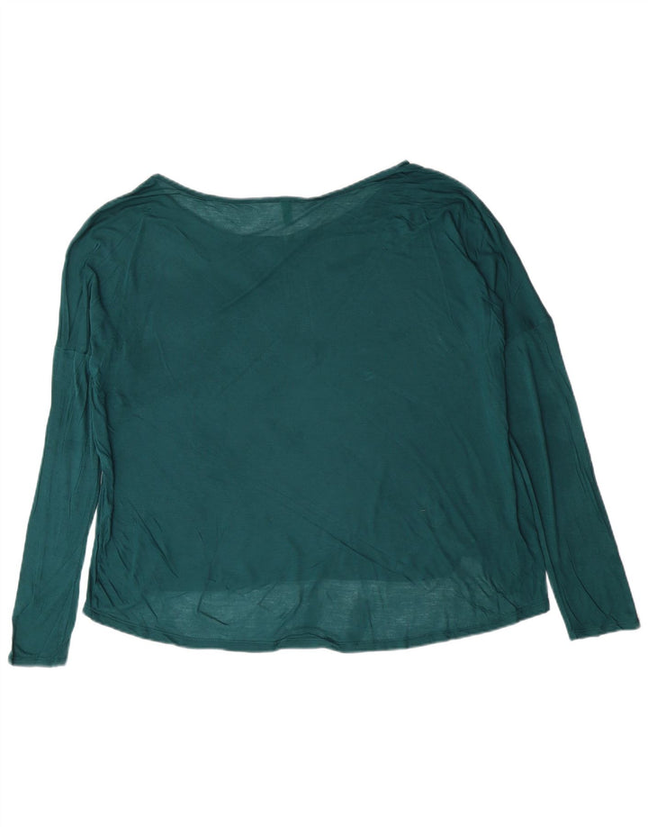 BENETTON Γυναικεία See Through Top Μακρυμάνικο UK 18 XL Πράσινο