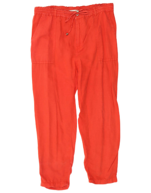 Zara Γυναικείο Ψηλόμεσο Παντελόνι Cropped Medium W28 L24 Πορτοκαλί