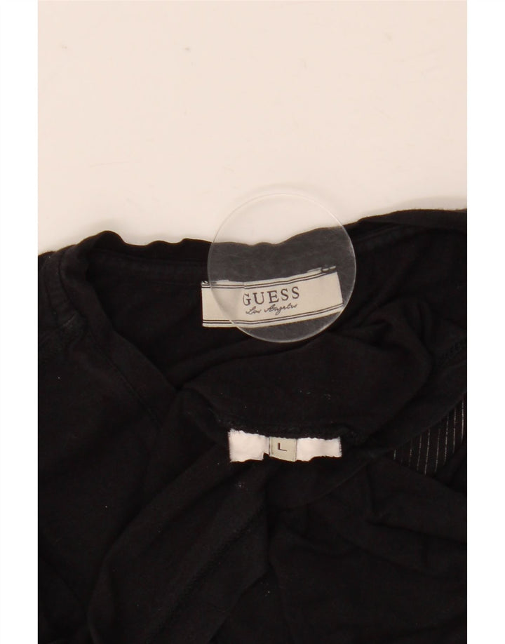 Ανδρικό γραφικό μπλουζάκι Guess Top Large Μαύρο