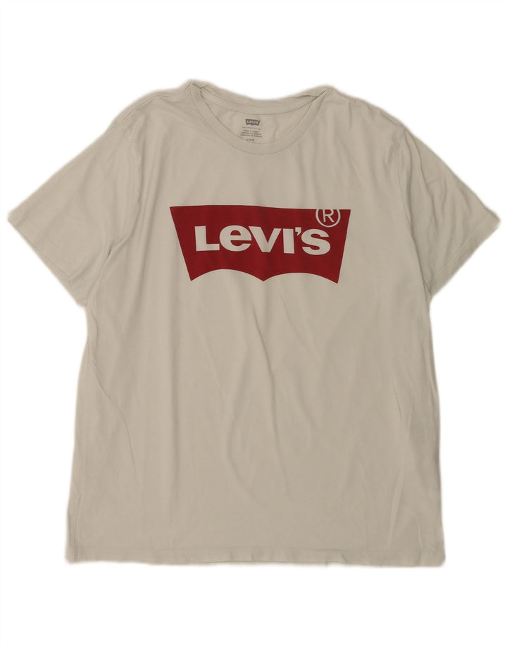 Ανδρικό γραφικό T-Shirt Levi's Top μεγάλο λευκό βαμβακερό