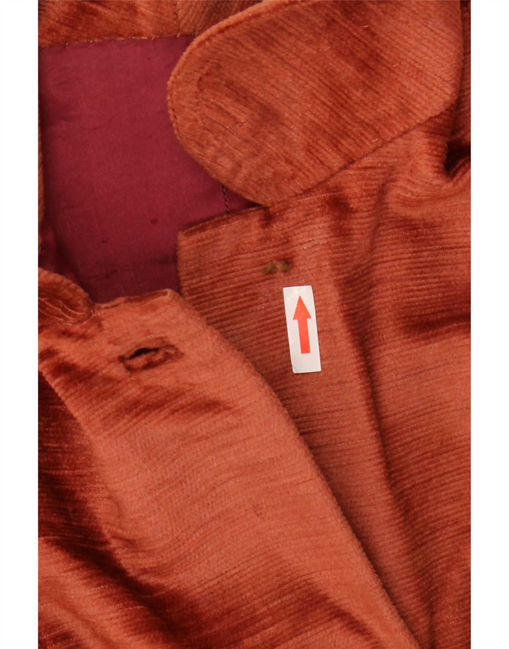 Vintage Γυναικείο Βελούδινο Παλτό UK 10 Small Brown