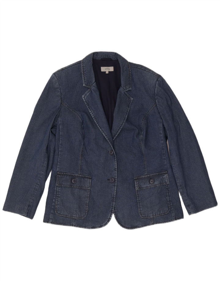 Marks & Spencer Γυναικείο μπλέιζερ με 2 κουμπιά μπουφάν UK 22 3XL Navy Blue Lyocell