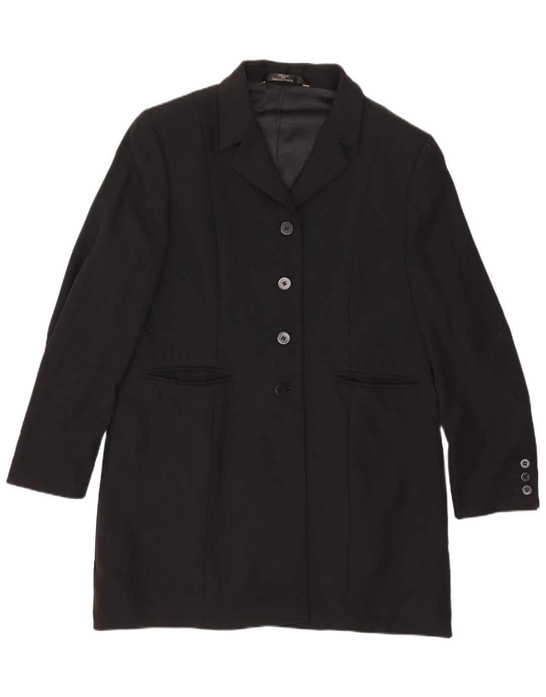 Marks & Spencer Γυναικείο Πανωφόρι UK 16 Large Black New Wool