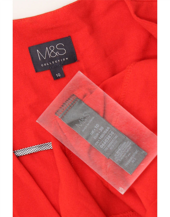 Marks & Spencer Γυναικείο Open Blazer Jacket UK 10 Small Red Polyester