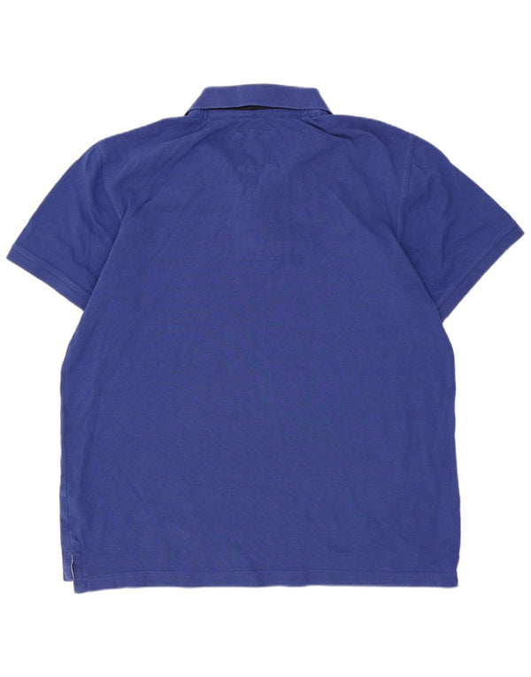 Crew Clothing Ανδρικό πουκάμισο πόλο μεγάλο μπλε βαμβακερό