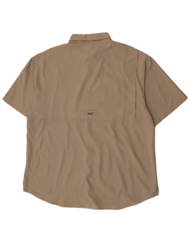 Ανδρικό κοντομάνικο πουκάμισο Columbia XL Beige Polyester