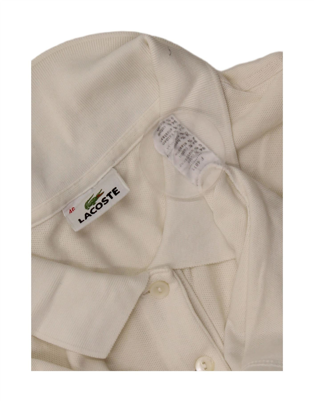 Γυναικείο πουκάμισο Polo Lacoste Μέγεθος 46 XL Λευκό βαμβακερό