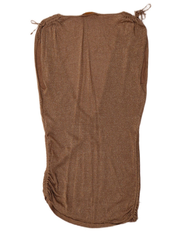 Zara Γυναικείο Αμάνικο Φόρεμα Shift UK 12 Medium Beige Nylon
