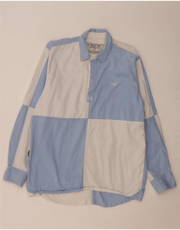 Crew Clothing Ανδρικό γραφικό πουλόβερ πουκάμισο Small Blue Colourblock Βαμβακερό