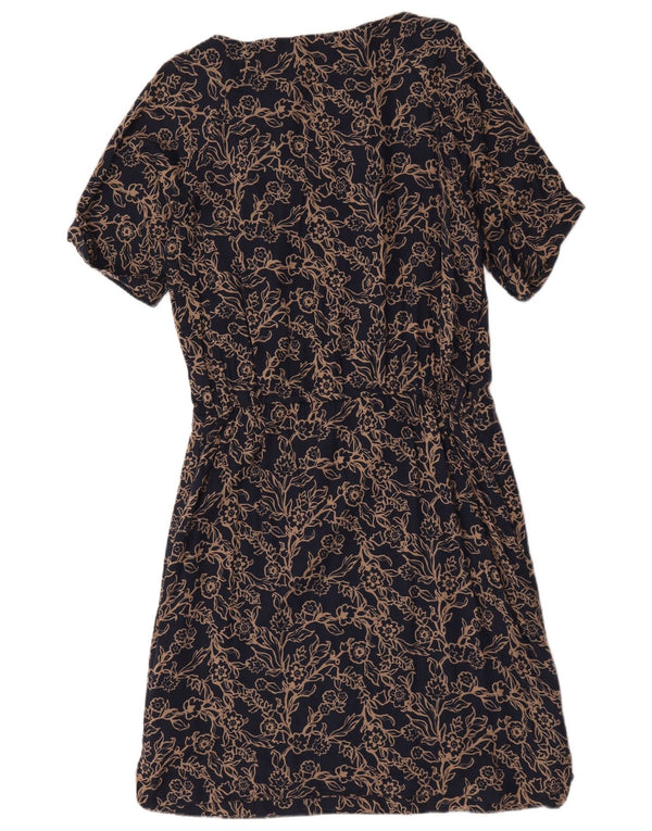 Crew Clothing Γυναικείο φόρεμα A-Line UK 12 Medium Navy Blue Floral Βαμβακερό