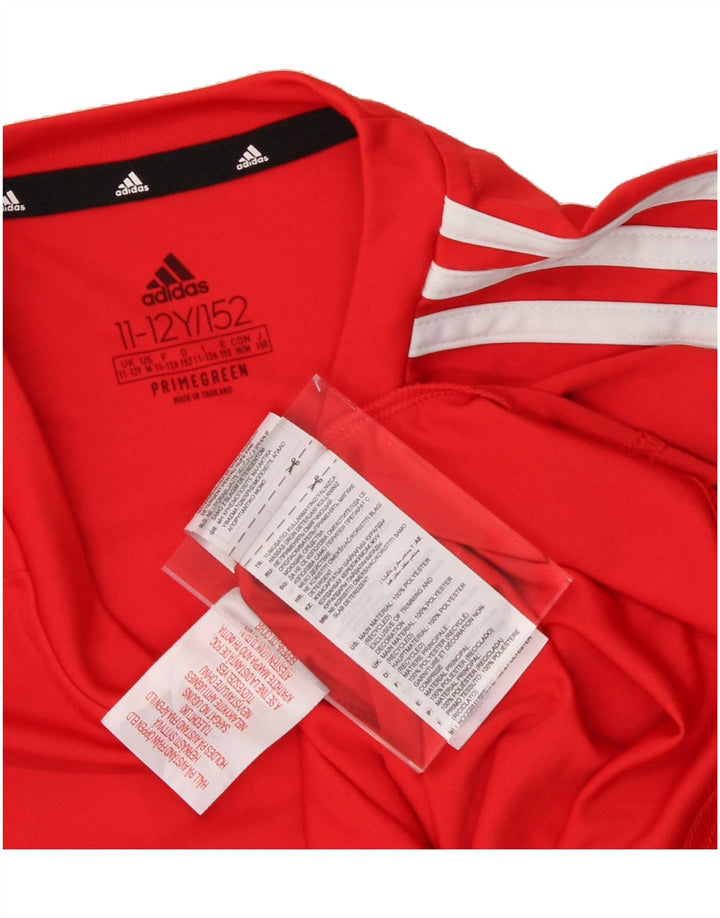 ADIDAS Boys Aeroready T-Shirt Top 11-12 Years Red Polyester Vintage Adidas and Second-Hand Adidas from Messina Hembry 