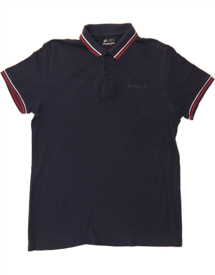 LOTTO Mens Polo Shirt Large Navy Blue Vintage Lotto and Second-Hand Lotto from Messina Hembry 