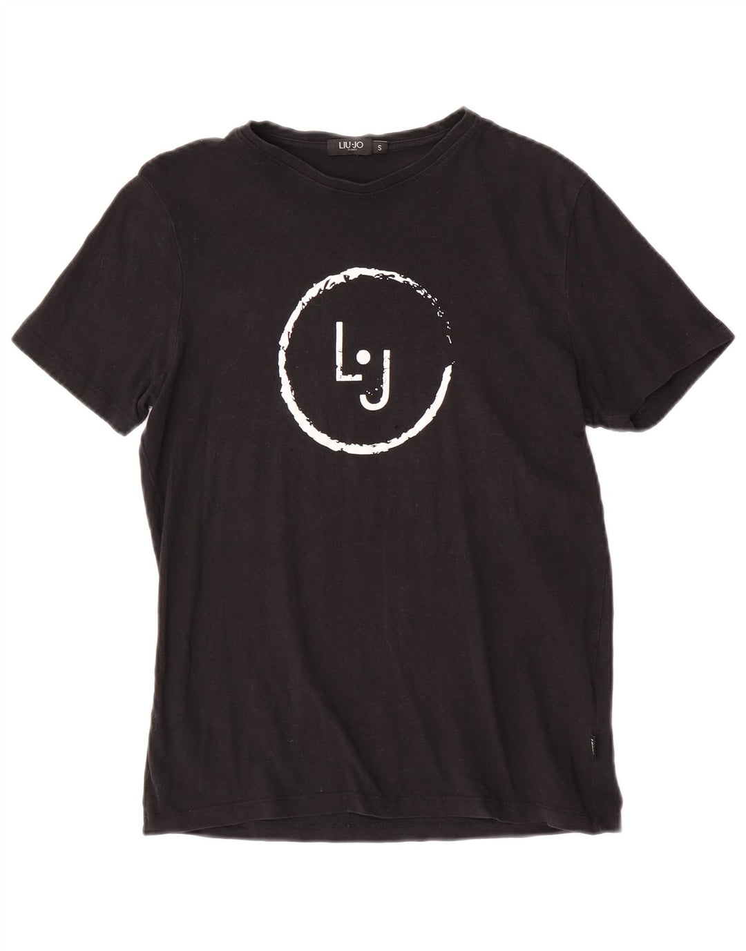Liu Jo Ανδρικό γραφικό T-Shirt Top Μικρό μαύρο βαμβακερό