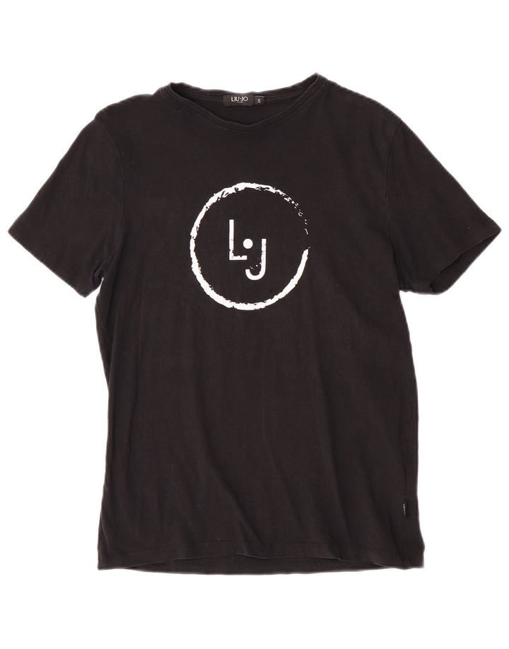 Liu Jo Ανδρικό γραφικό T-Shirt Top Μικρό μαύρο βαμβακερό