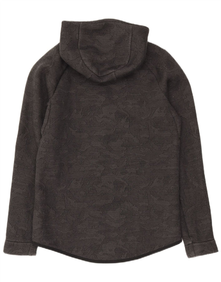 NIKE Mens Zip Hoodie Sweater Medium Grey Camouflage Cotton