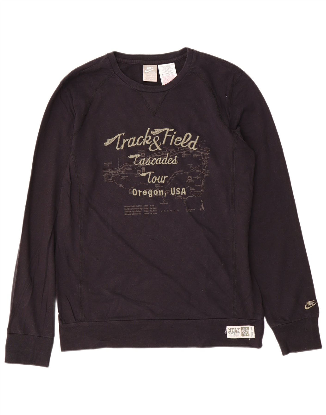 Ανδρικό γραφικό φούτερ NIKE Jumper UK 42/44 μεγάλο μαύρο βαμβακερό