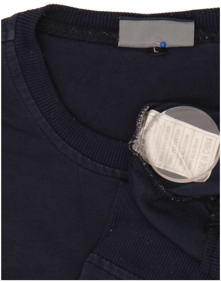 Fila Γυναικείο Γραφικό Φούτερ Jumper UK 16 Large Navy Blue Polyester