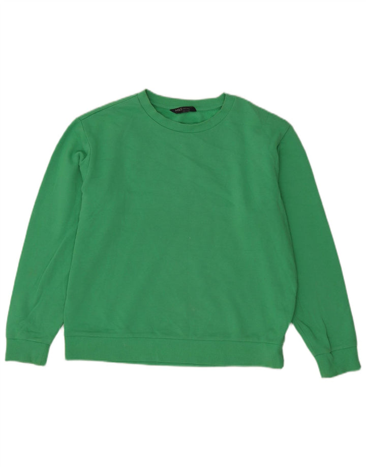 Marks & Spencer Γυναικεία φούτερ μεγάλου μεγέθους Jumper UK 10 Μικρό πράσινο βαμβακερό
