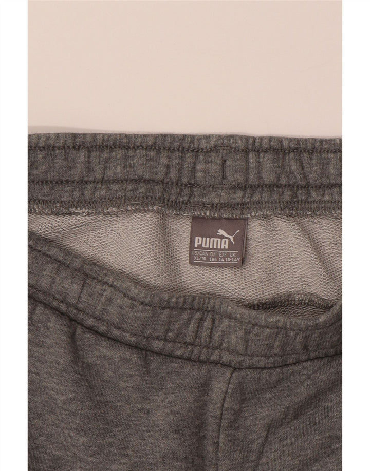 PUMA Boys Graphic Tracksuit Trousers Joggers 13-14 Years Grey
