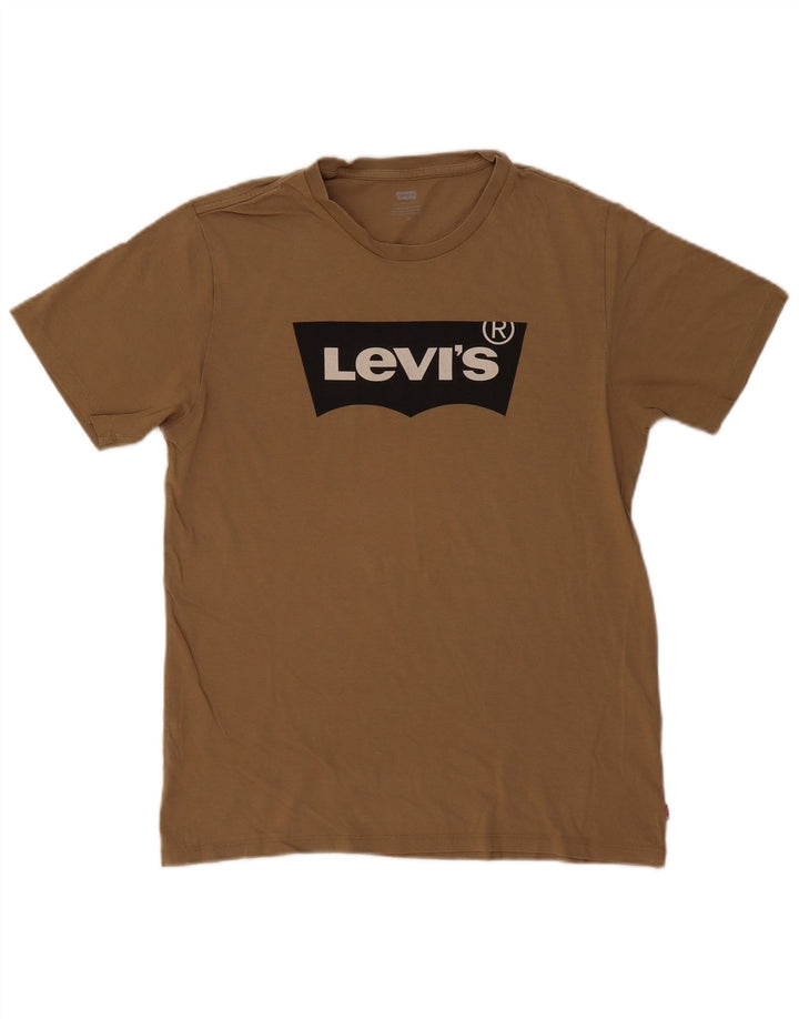 Ανδρικό γραφικό T-Shirt Levi's Top Medium Beige Βαμβακερό