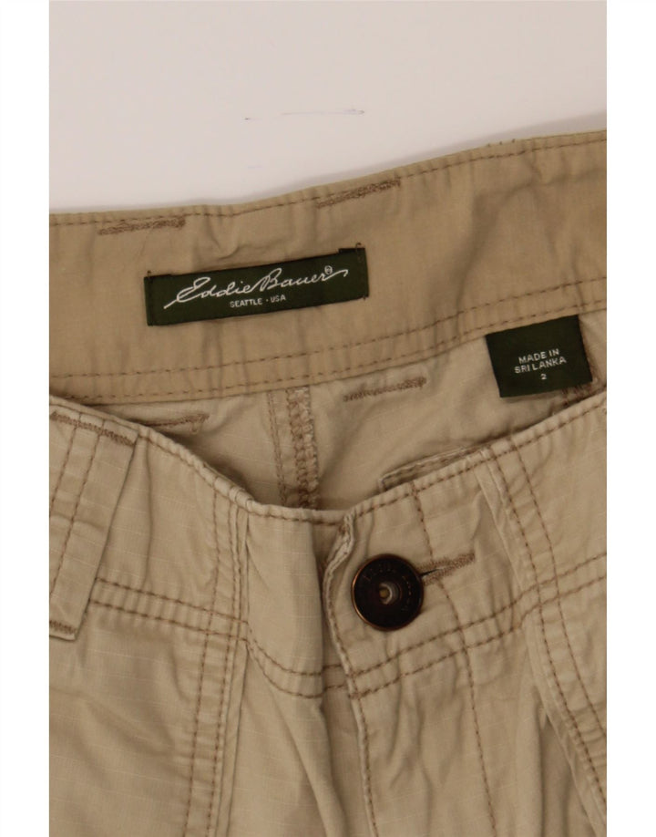 EDDIE BAUER Womens Cargo Shorts US 2 XS W29 Beige Check Cotton Vintage Eddie Bauer and Second-Hand Eddie Bauer from Messina Hembry 