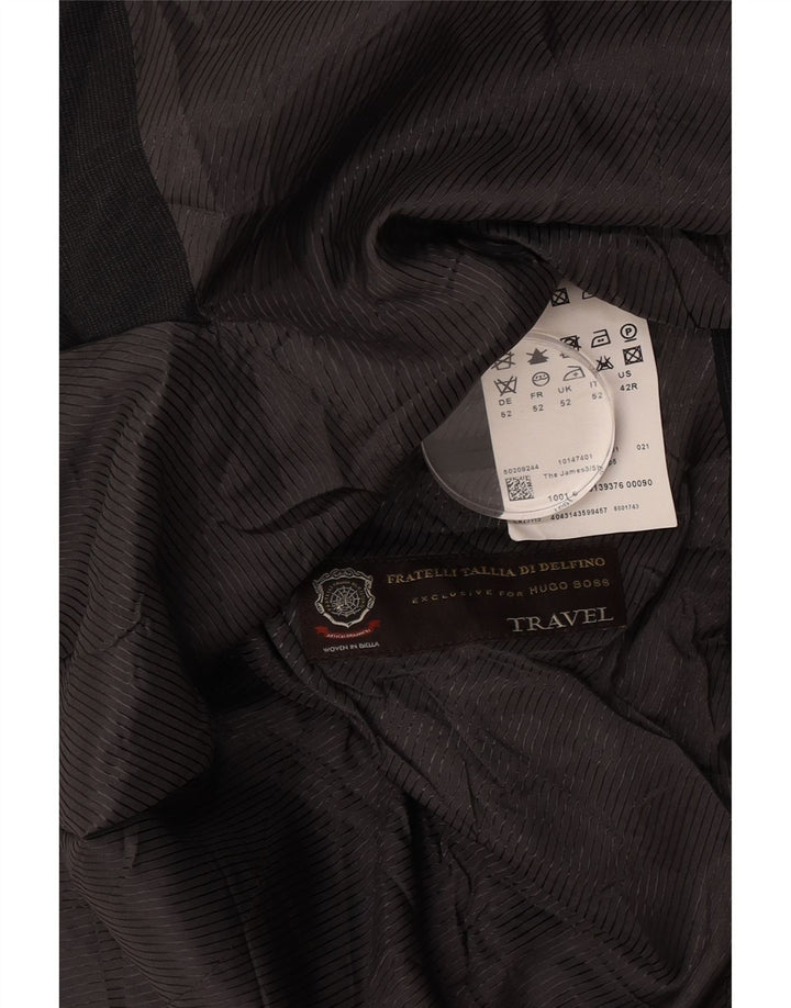 Ανδρικό σακάκι σακάκι Hugo Boss με 2 κουμπιά IT 52 XL Γκρι παρθένο μαλλί