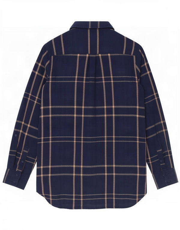 Γυναικείο πουκάμισο Fat Face UK 14 Large Navy Blue Check Cotton