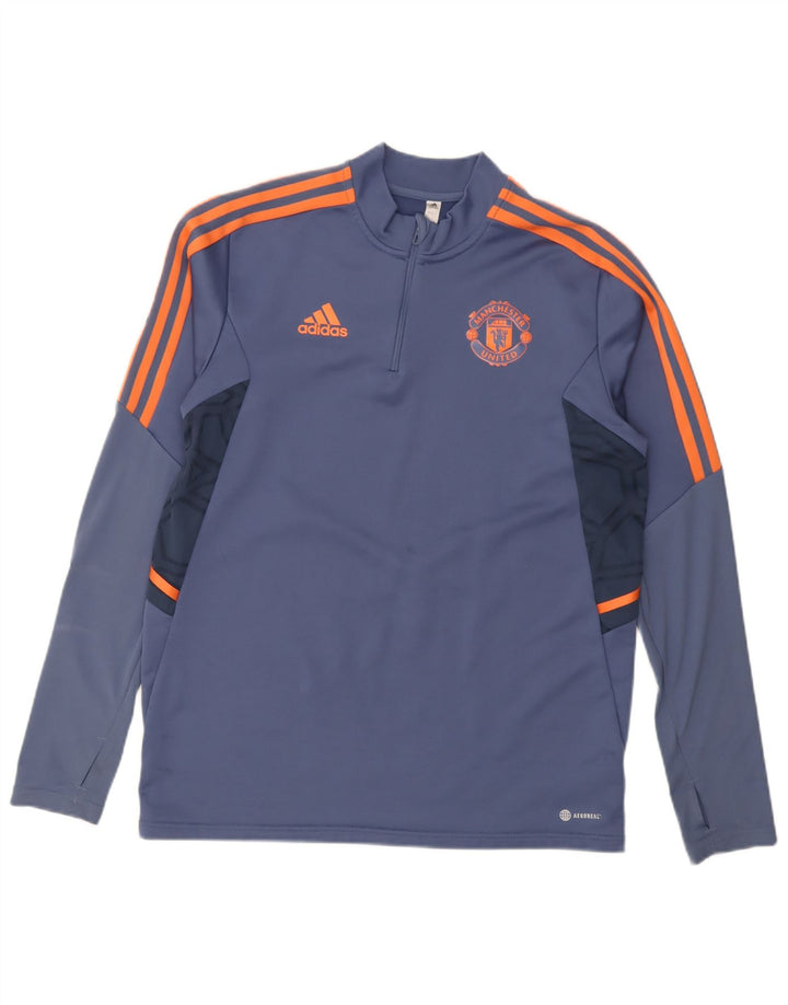 Ανδρική φόρμα πουλόβερ Adidas Manchester United Top Large Blue Colourblock