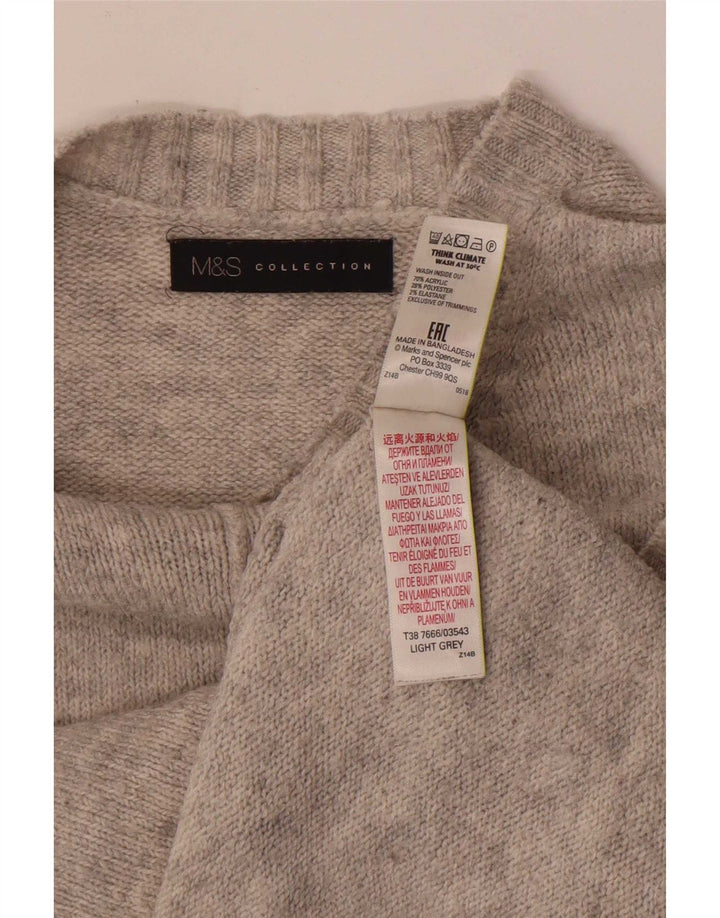 Marks & Spencer Γυναικείο πουλόβερ με λαιμόκοψη UK 14 μεσαίου γκρι ακρυλικό