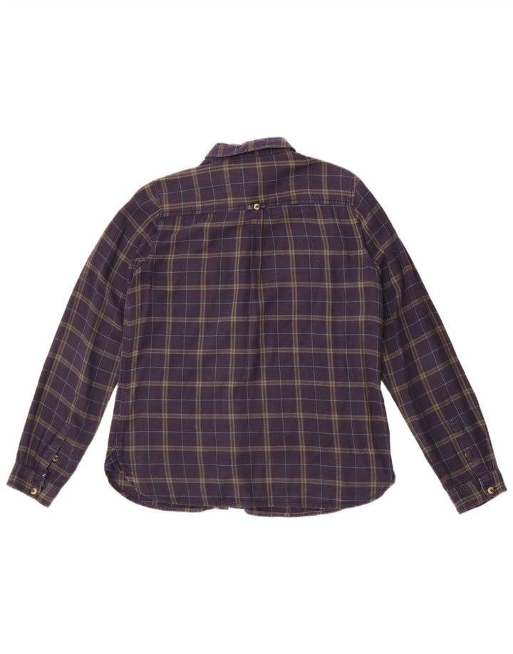 Fat Face Γυναικείο Φανελένιο Πουκάμισο UK 12 Medium Navy Blue Check Cotton