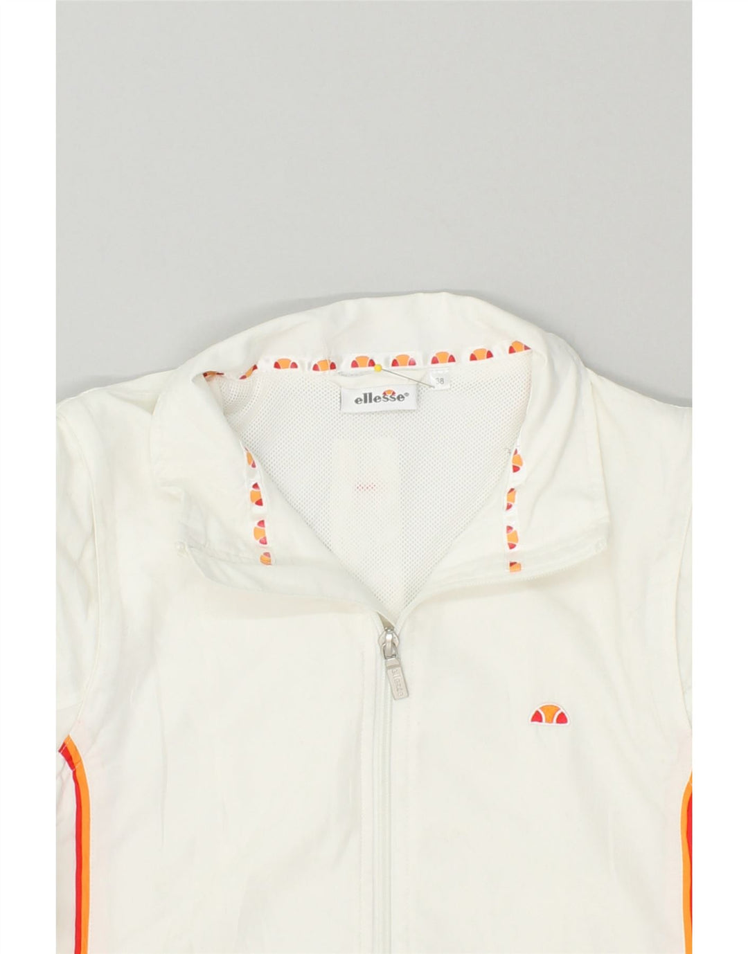 ELLESSE Womens Tracksuit Top Jacket EU 38 Medium White Polyester | Vintage Ellesse | Thrift | Second-Hand Ellesse | Used Clothing | Messina Hembry 
