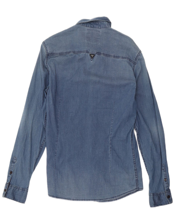 Ανδρικό τζιν πουκάμισο Guess Slim Fit Small Blue