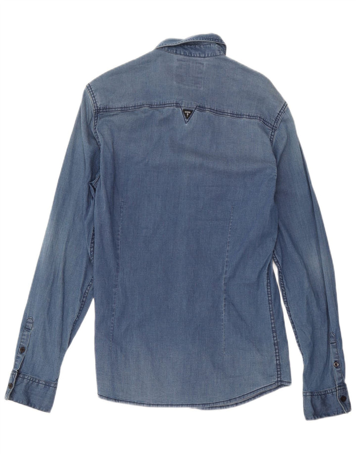 Ανδρικό τζιν πουκάμισο Guess Slim Fit Small Blue