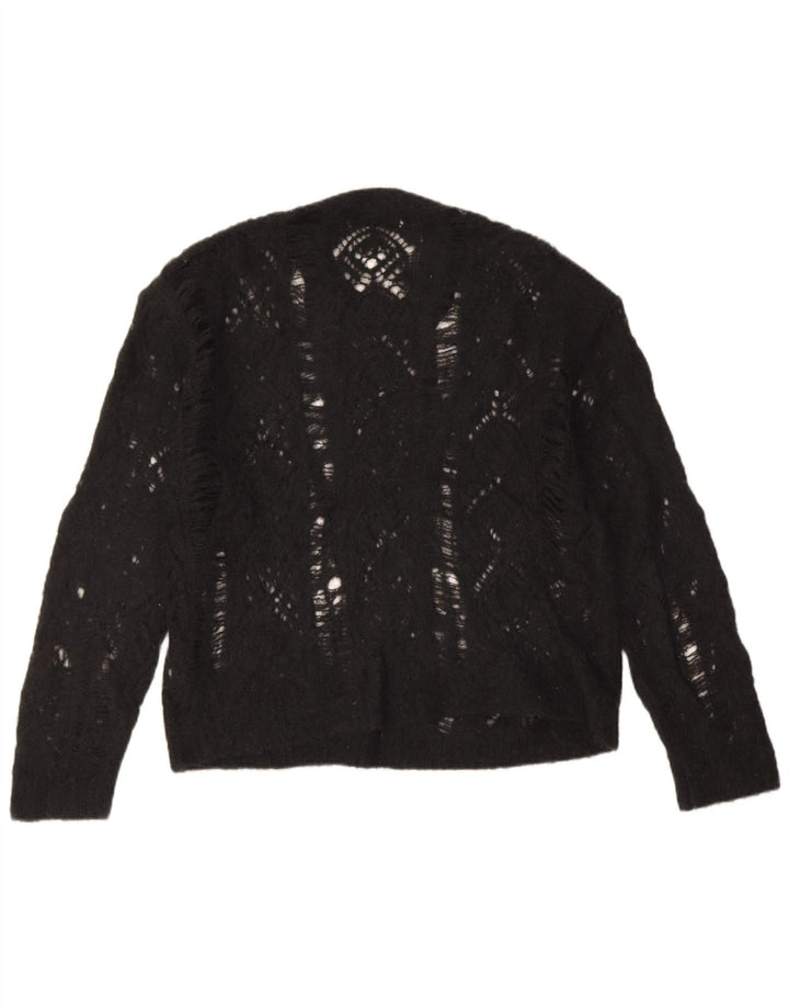 Zara Γυναικείο πουλόβερ με λαιμόκοψη UK 14 Medium Μαύρο