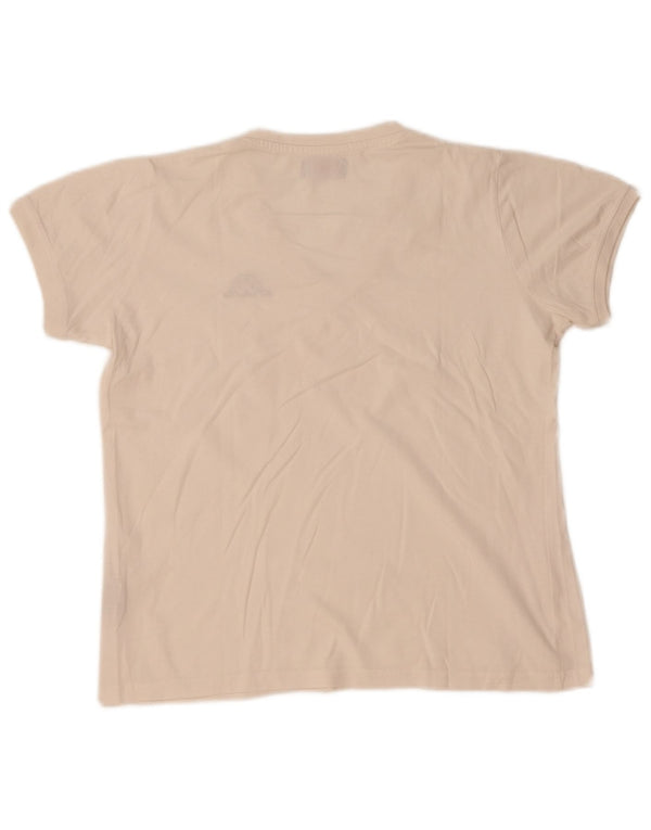 Kappa Γυναικείο T-Shirt Top UK 16 μεγάλο λευκό βαμβακερό