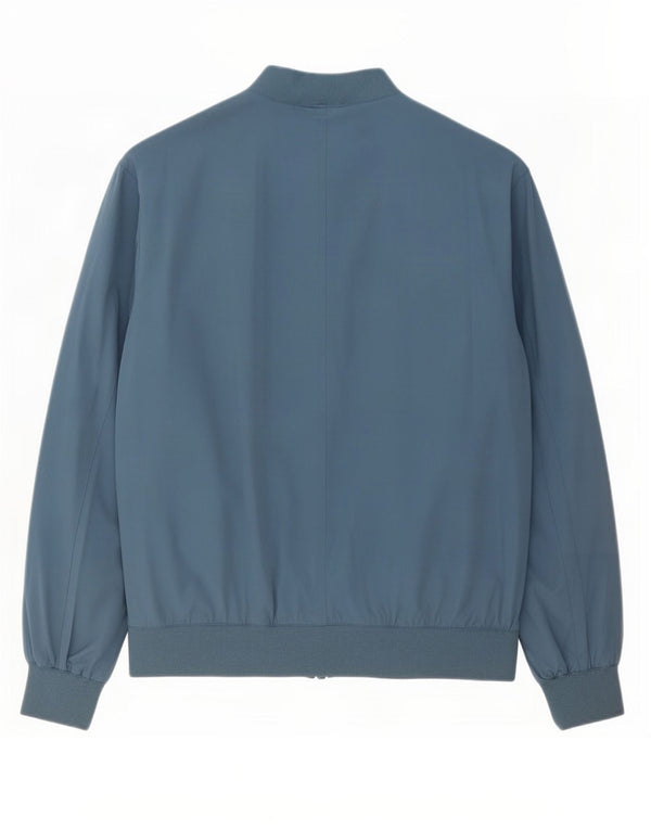Zara Ανδρικό Bomber Jacket UK 40 Large Blue Polyester