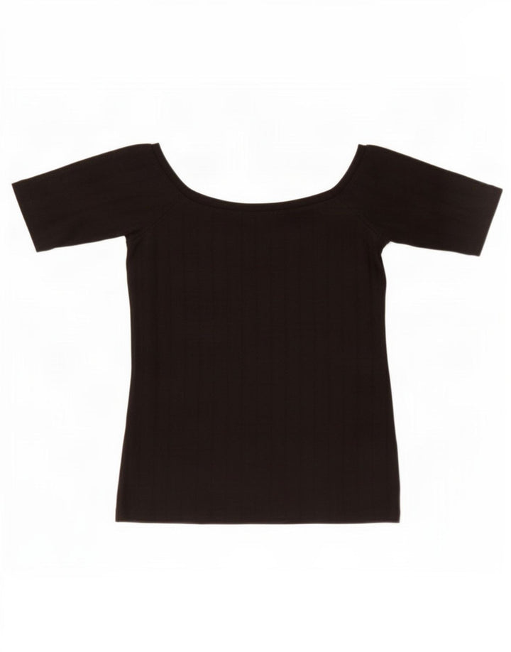 Zara Γυναικεία Μπλούζα Crop Top UK 8 Small Black