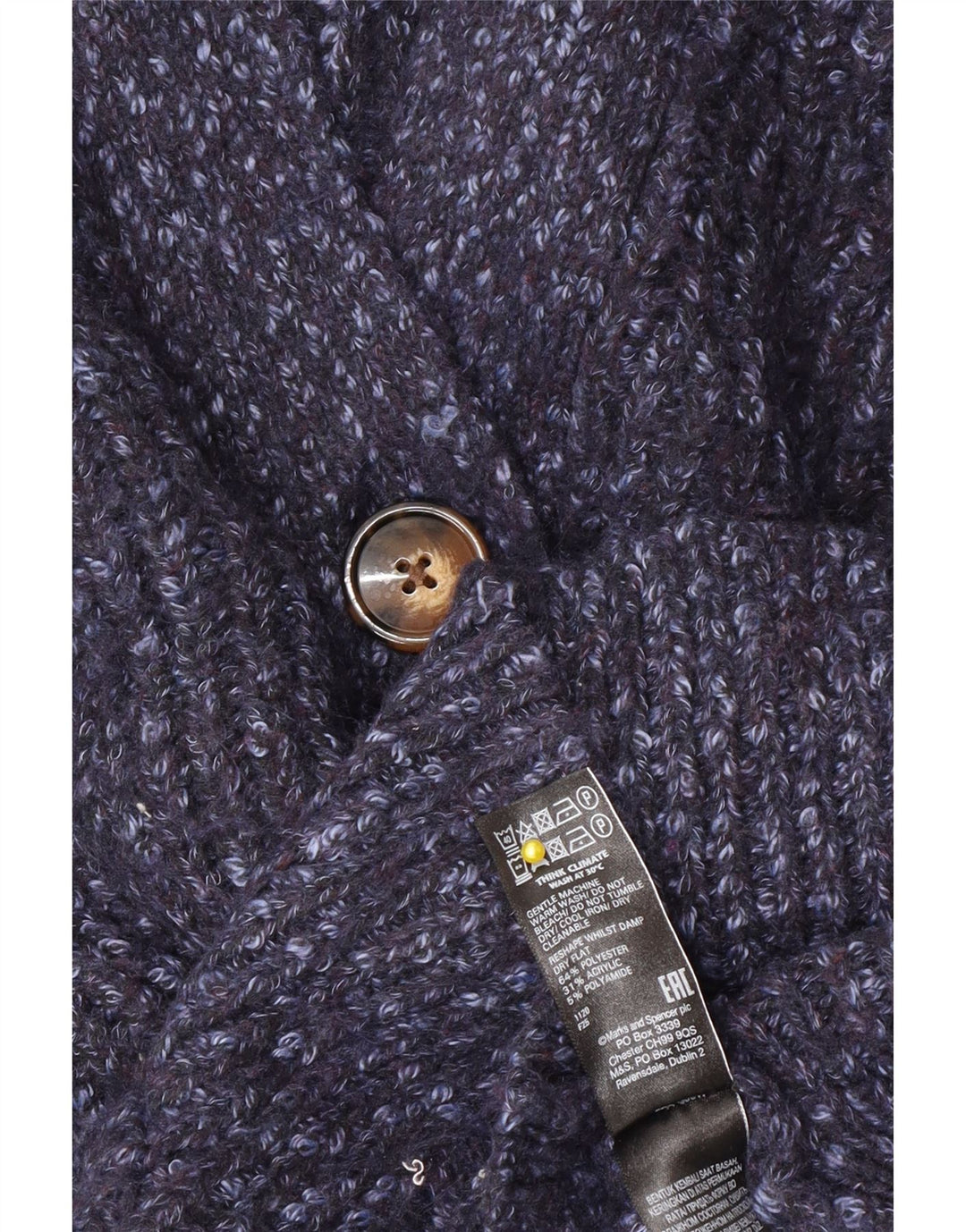 Marks & Spencer Γυναικείο πουλόβερ με ζακέτα μεγάλου μεγέθους UK 14 μεσαίου μεγέθους μπλε φλύκταινες