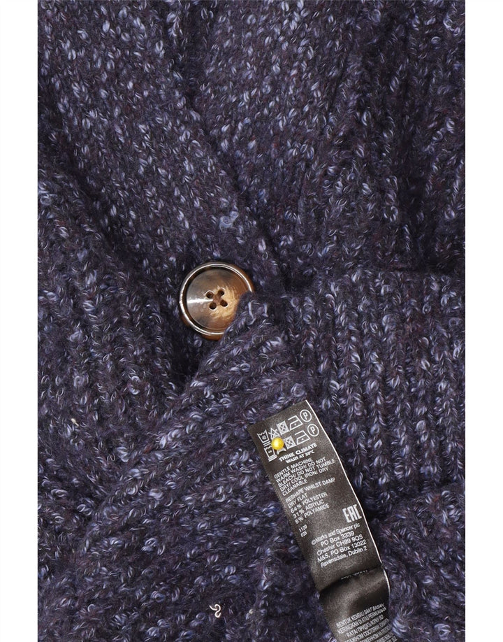 Marks & Spencer Γυναικείο πουλόβερ με ζακέτα μεγάλου μεγέθους UK 14 μεσαίου μεγέθους μπλε φλύκταινες