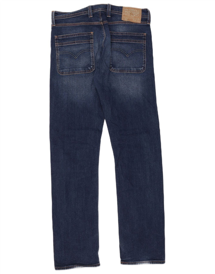 Levi's Mens 513 Slim Straight Jeans W32 L34 Μπλε βαμβακερό