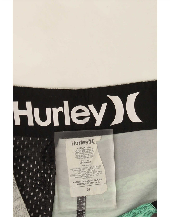 Ανδρικό σορτς κολύμβησης Hurley Μικρό γκρι ριγέ πολυεστέρα