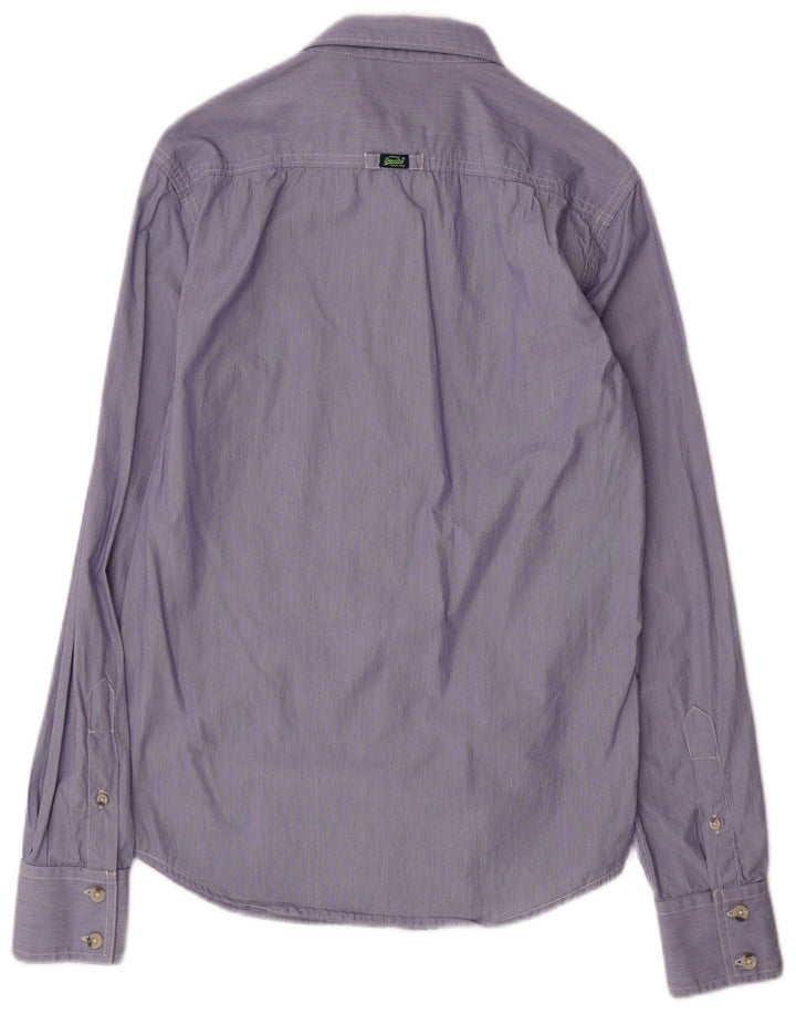 Ανδρικό πουκάμισο SUPERDRY Μικρό Βαμβακερό Μπλε Ριγκ