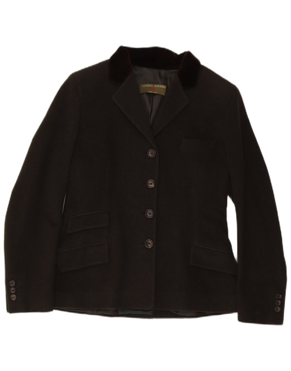 Luciano Barbera Womens 4 Button Blazer Jacket IT 44 Medium Green Angora