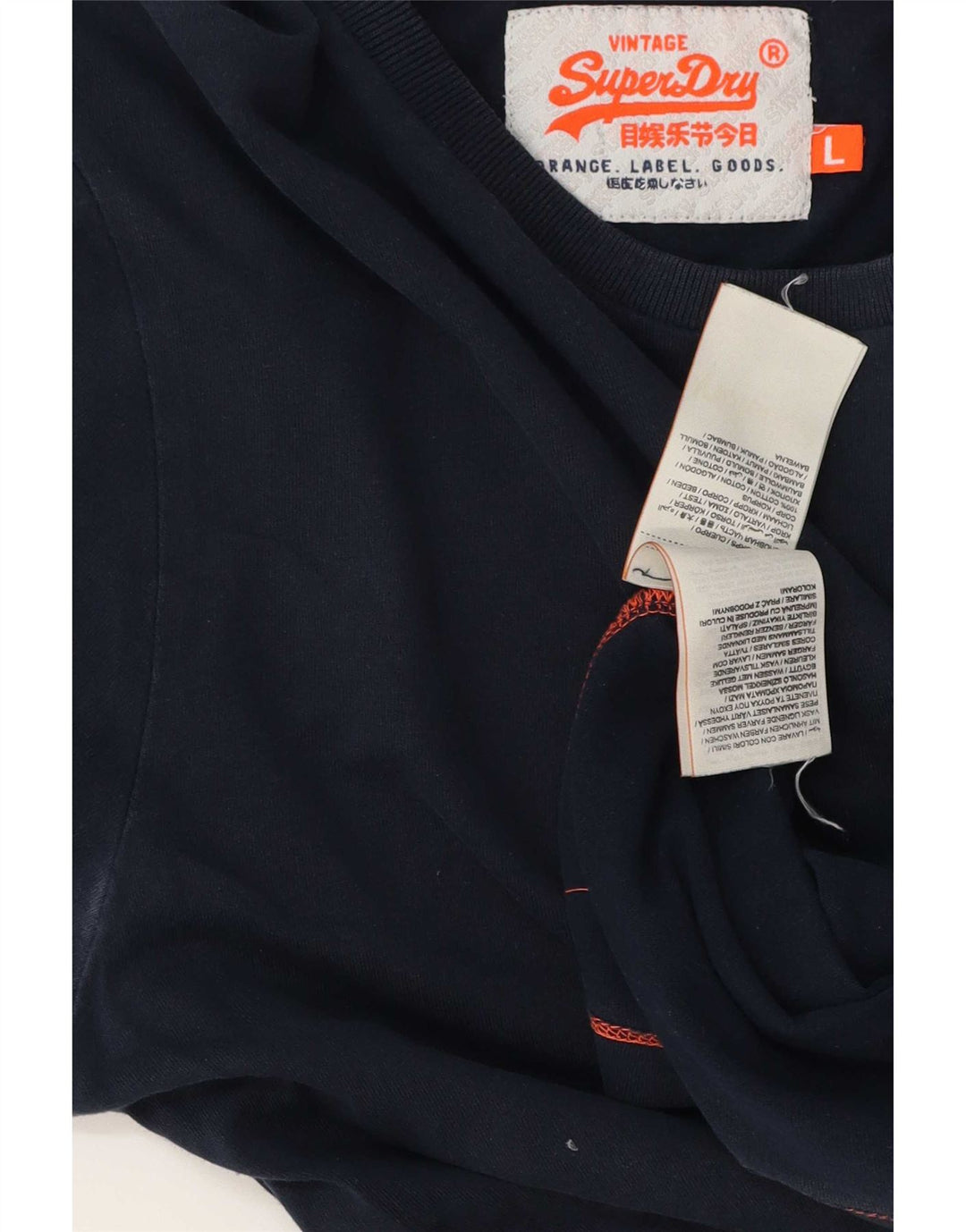 Ανδρικό T-Shirt Superdry Top Large Navy Blue από βαμβάκι