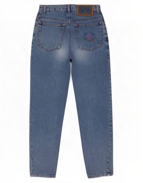 Carino Γυναικεία ψηλόμεση τζιν IT 42 Medium W29 L27 Blue Floral