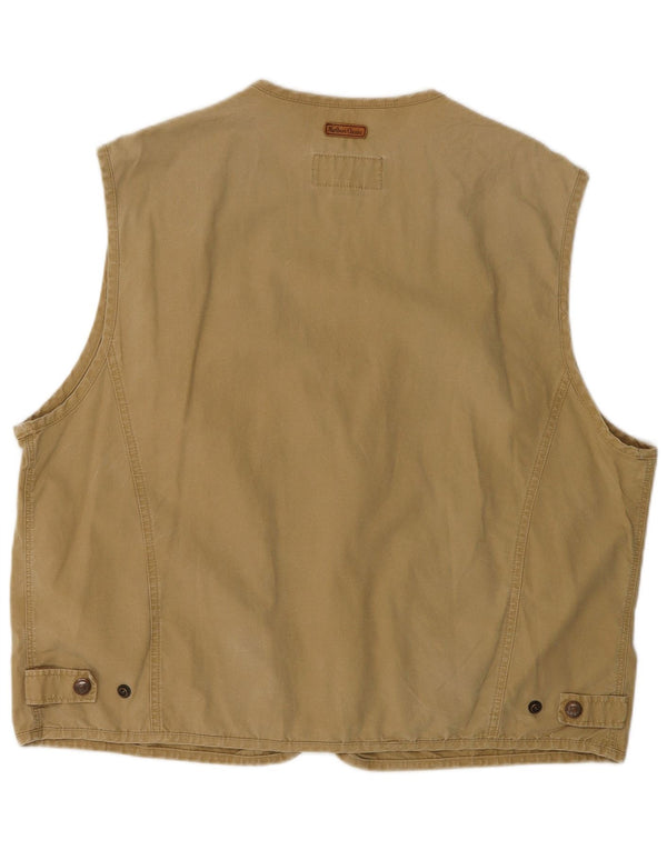 Marlboro Classics Mens Utility Gilet UK 46 3XL Μπεζ βαμβακερό