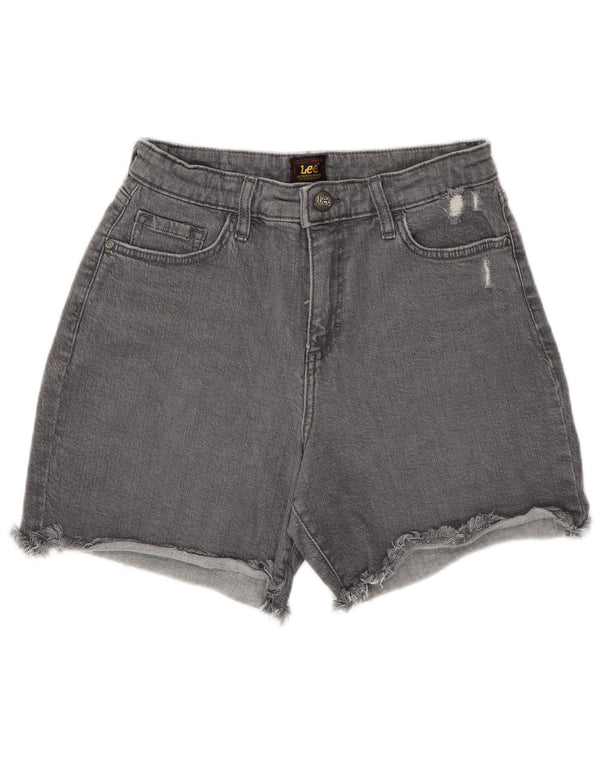 Lee Womens distressed τζιν σορτς US 4 Small W27 Γκρι βαμβακερό