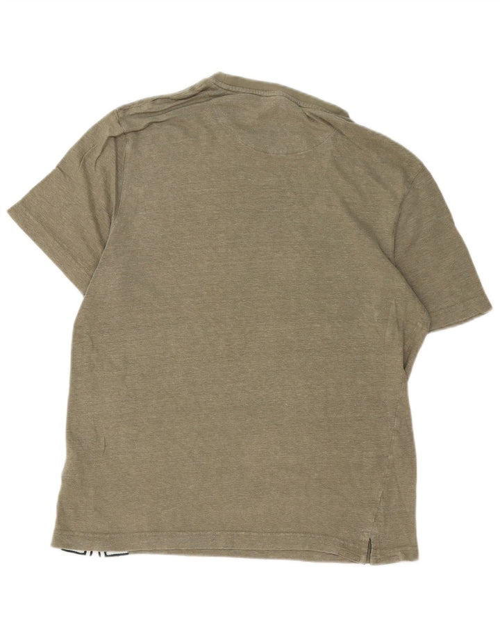 Ted Baker Ανδρικό T-Shirt κανονικό λινό χακί μεσαίου μεγέθους 3
